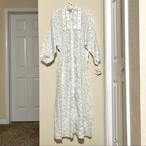 NWT ILISE STEVENS Renaissance Cotton Poplin  nightgown blue floral size M